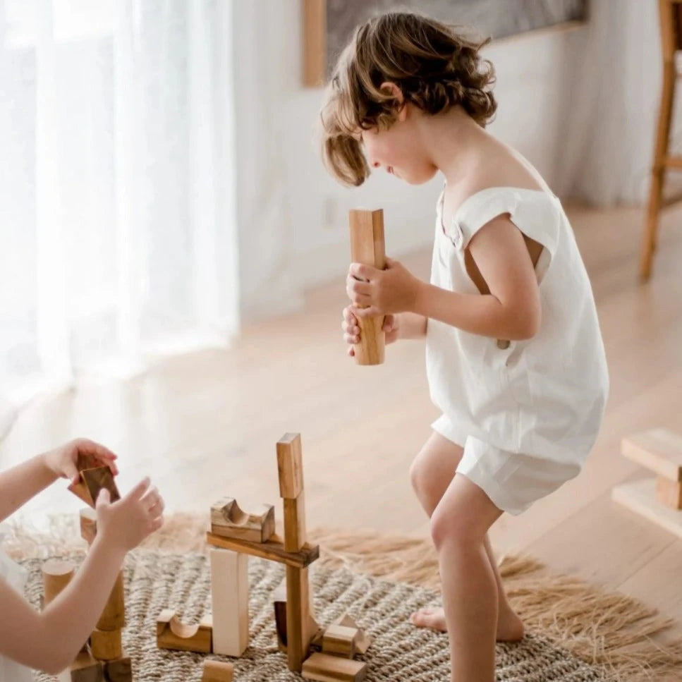 Creative Natural Wood Blocks - 34 Pcs