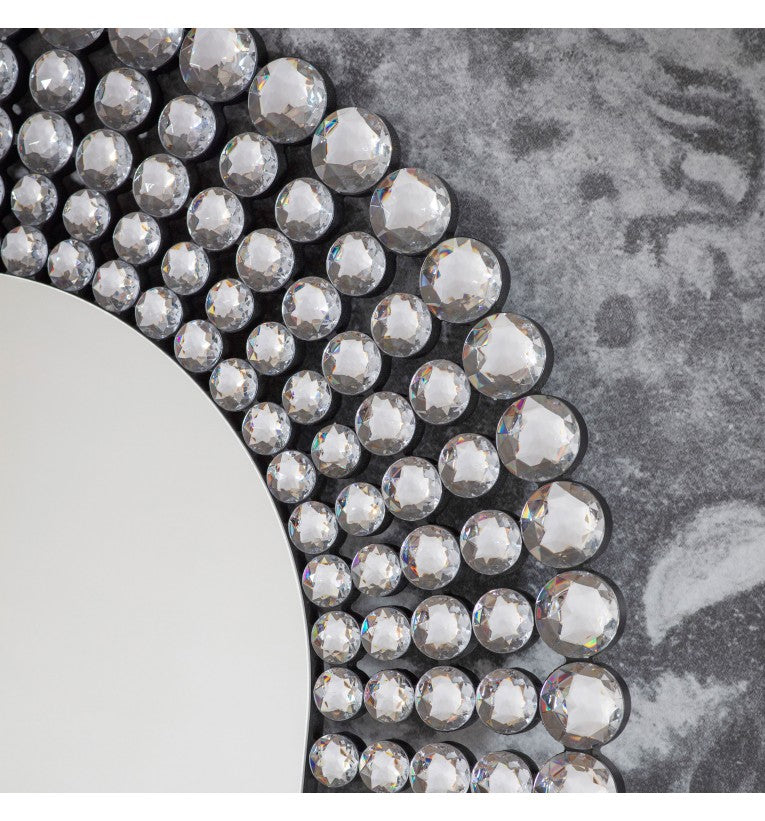 Crystal Brilliance In Glamourous Oval Mirror