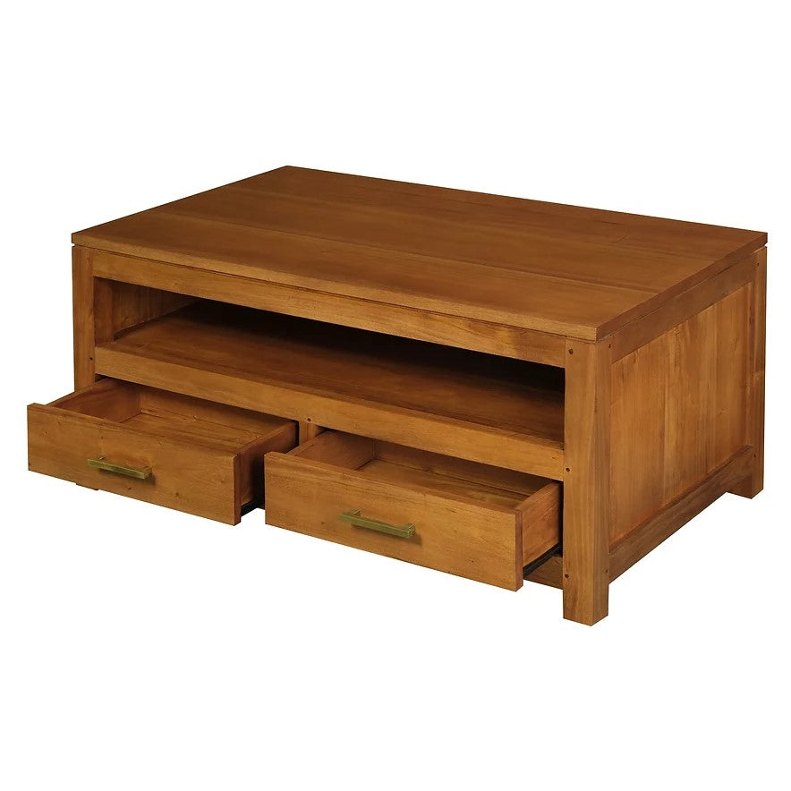 Curated Elegance 4 Drawer Coffee Table - Light Brown