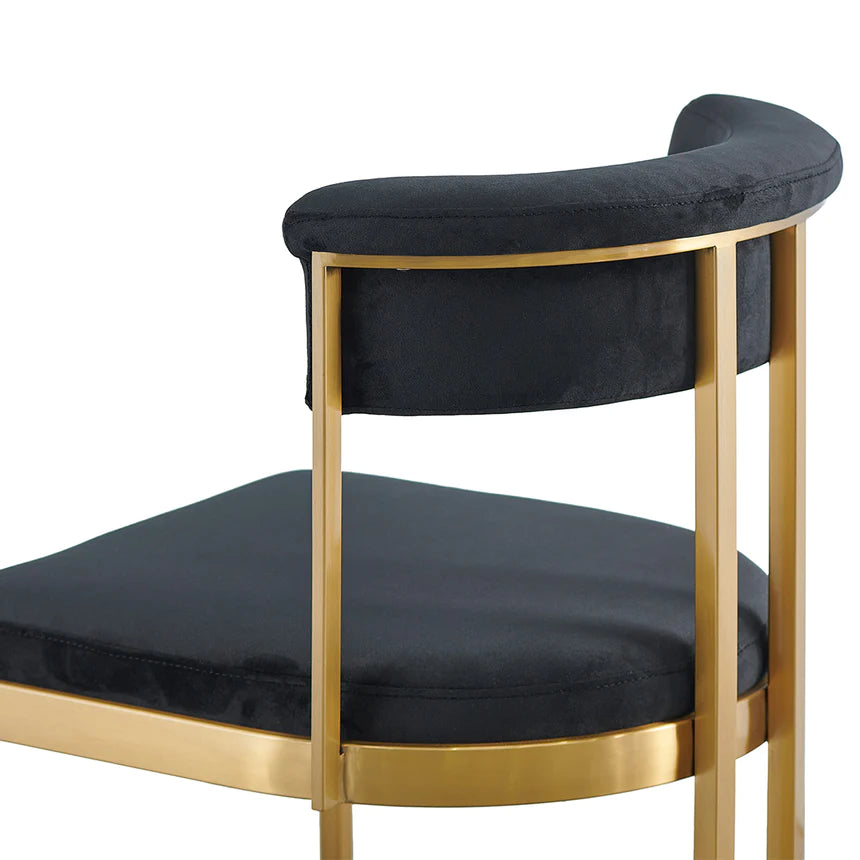 Cushioned Metal Dining Chair - Black