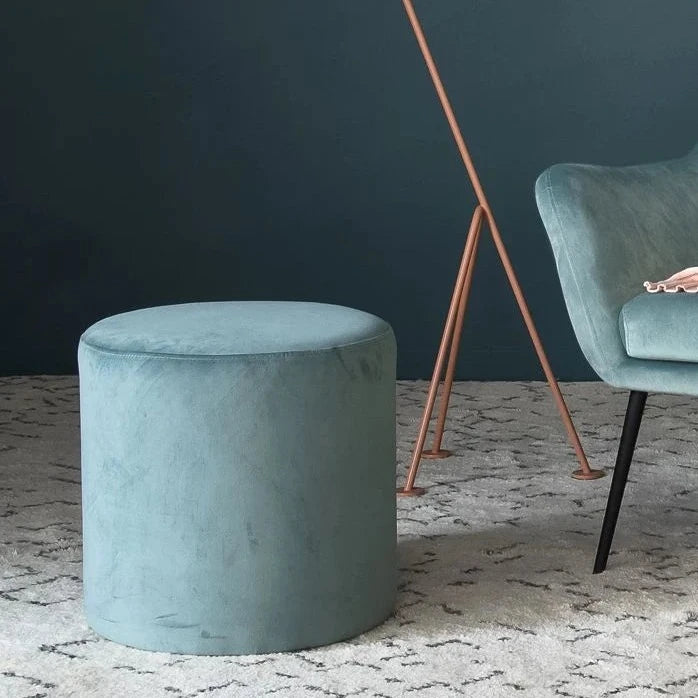 Cylindrical Comfort Velvet Ottoman (Available in 4 Colors)