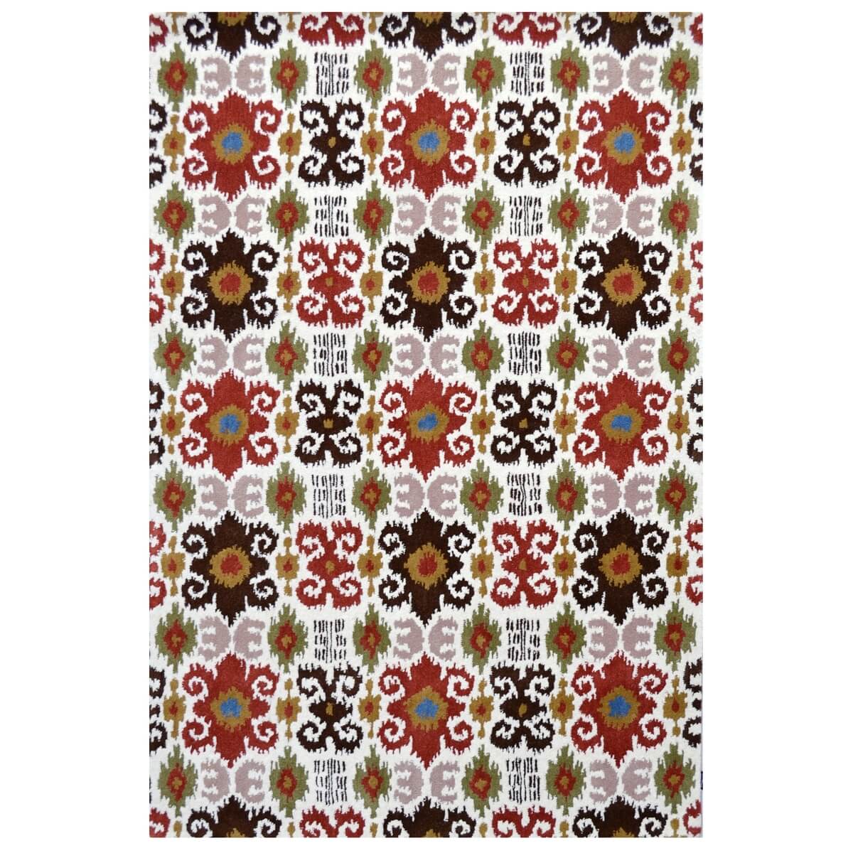 Dark Colors Abstract Handmade Woolen Rug (Available In 3 Sizes)