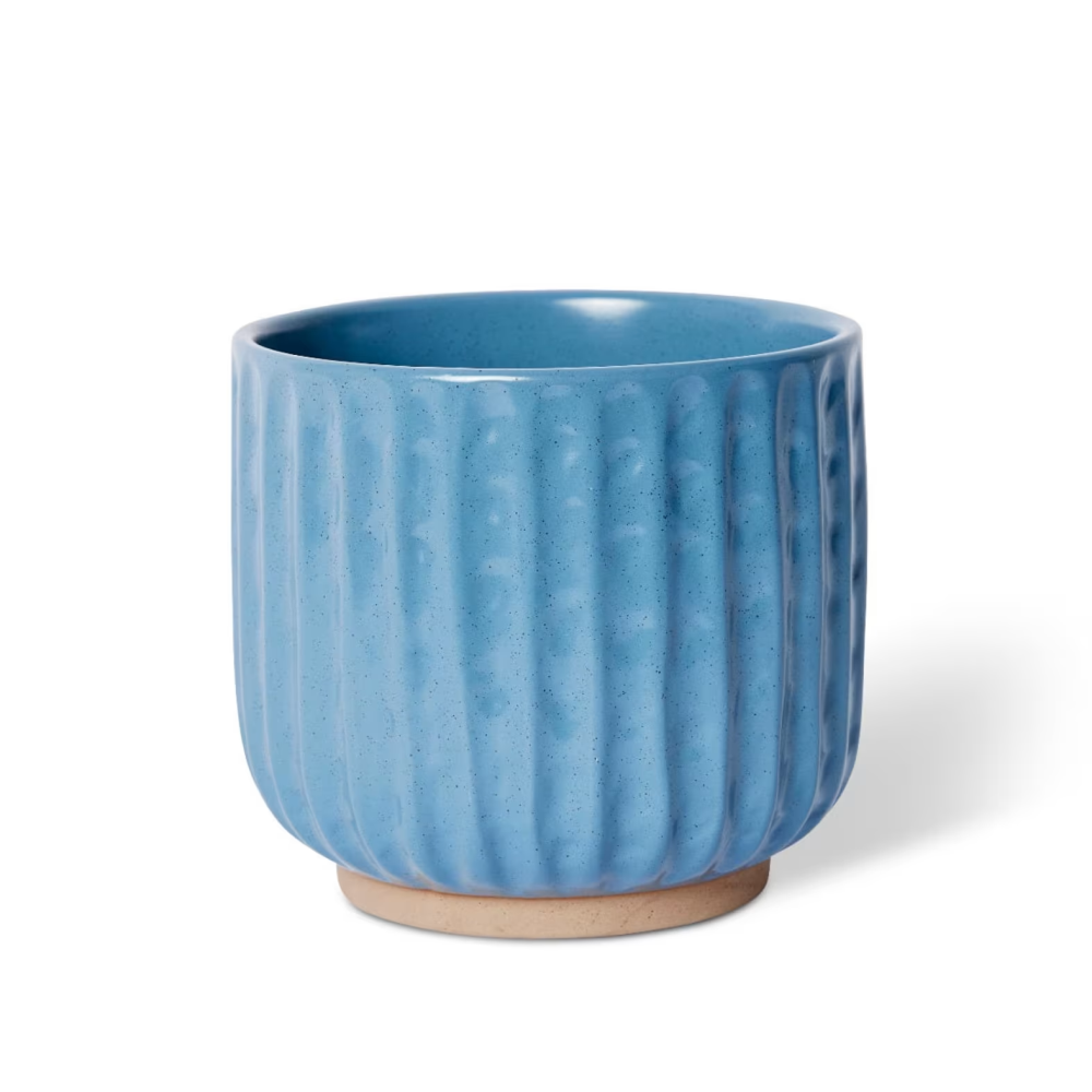 Decorative Emery Plant Pot - Blue - Available in 3 Sizes