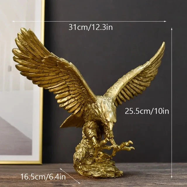 Decorative Golden Eagle Figurine - Large