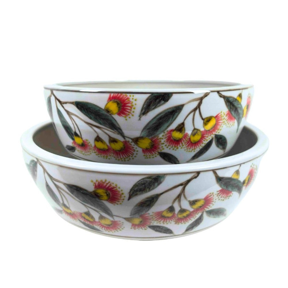 Decorative Hand-Painted Silver Princess Bowls - Set of 2