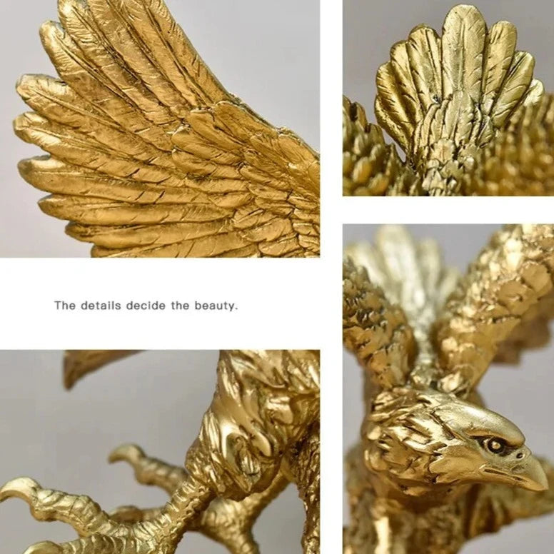 Decorative Golden Eagle Figurine - Medium