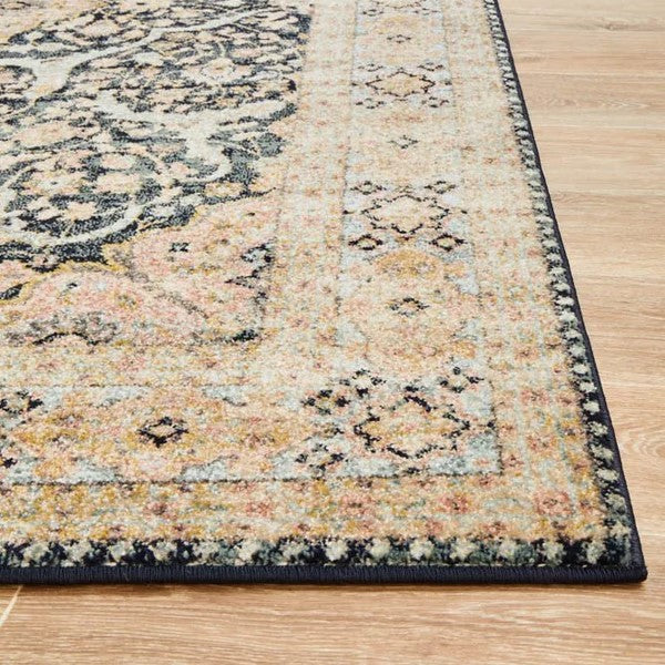 Deep Textured Floor Accent Midnight Rug - 400x300cms