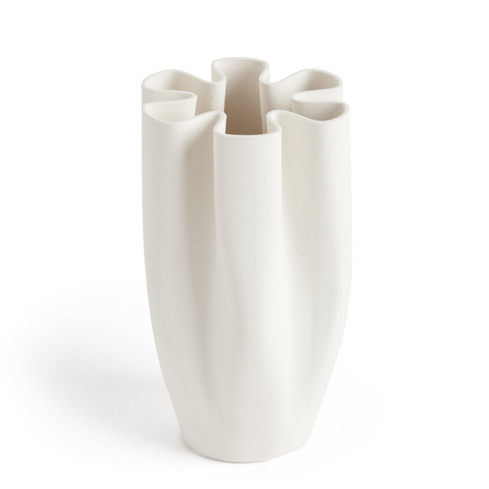 Delicate Elegant Aurora Small White Ceramic Vase - 28cms