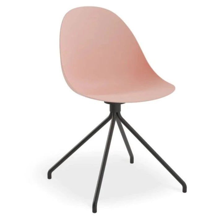 Delight Soft Pink Shell Seat Pyramid Base Dining Chair