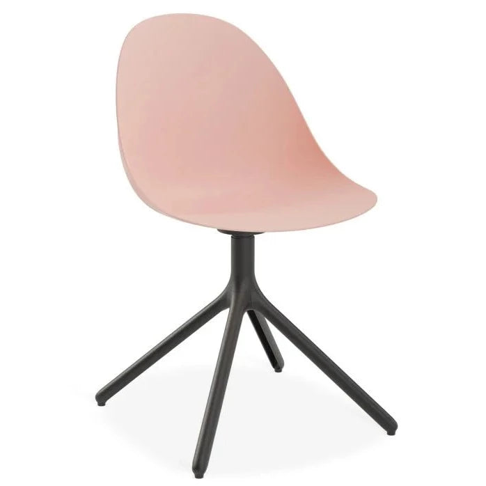 Delight Soft Pink Shell Seat Swivel Base Dining Chair