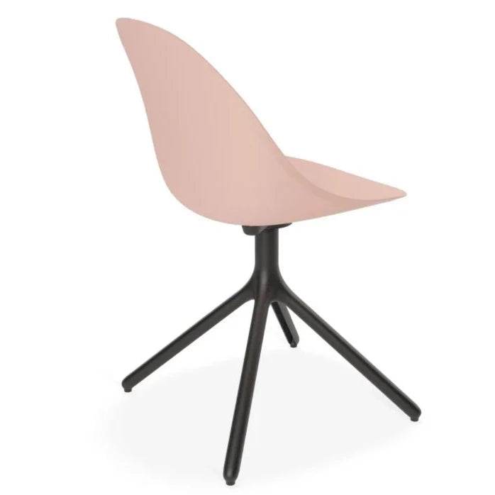 Delight Soft Pink Shell Seat Swivel Base Dining Chair