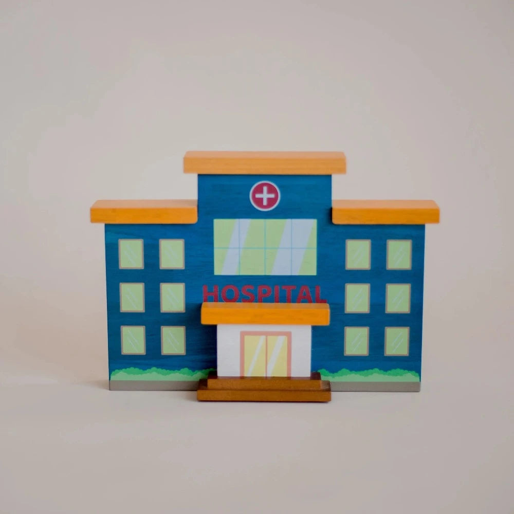 Designer Wooden Street Buildings - Set of 4