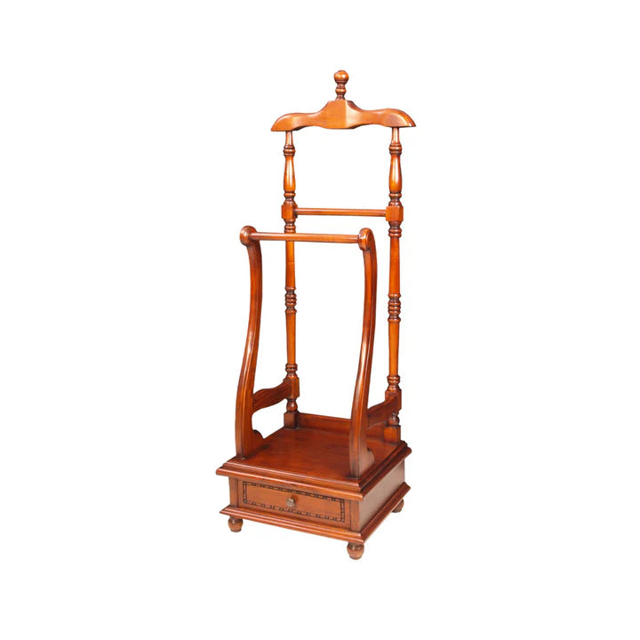 Designer Wooden Valet Stand - Light Mahogany