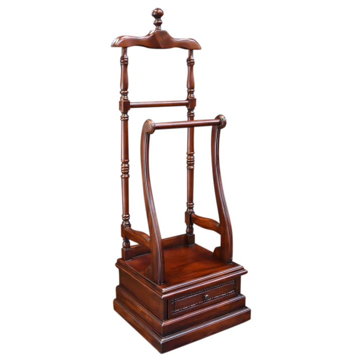 Designer Wooden Valet Stand - Rose Mahogany