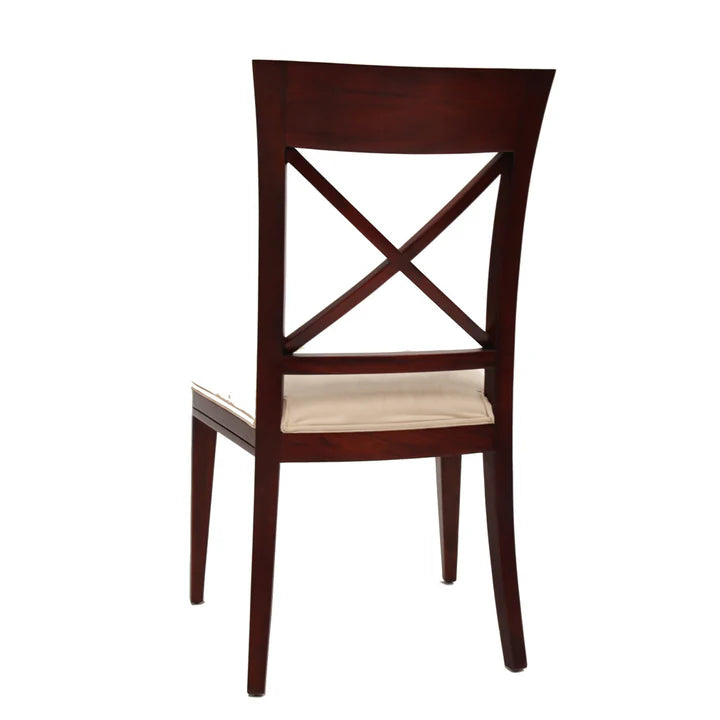 Distinctive Design Criss Cross Back Dining Chair - Dark Mahogany