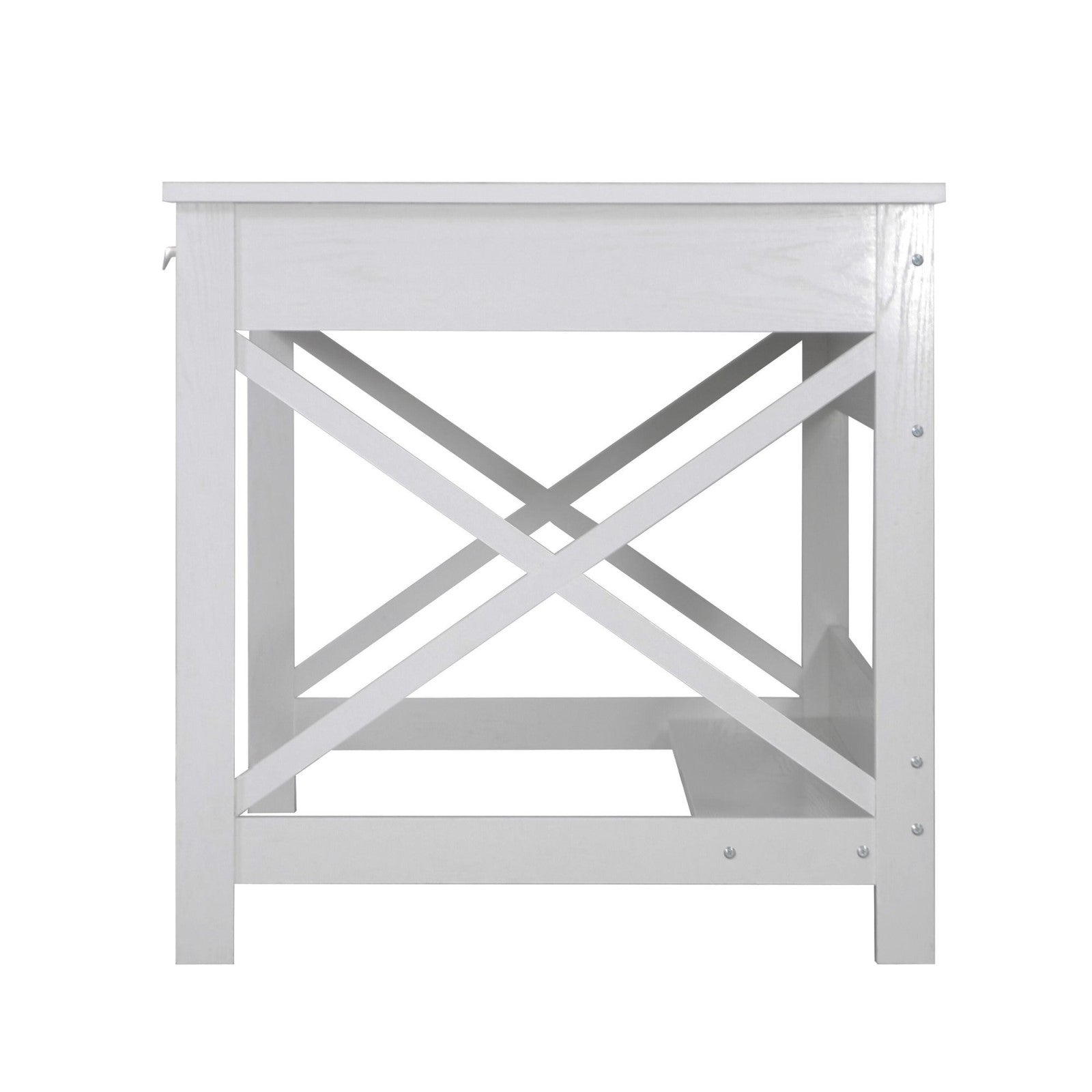 Distressed White Writing Desk with Vintage Appeal