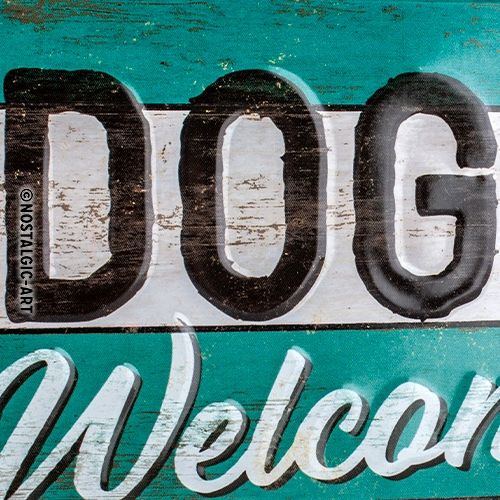 Dogs Welcome - Nostalgic-Art Hanging Sign - 10 x 20cm