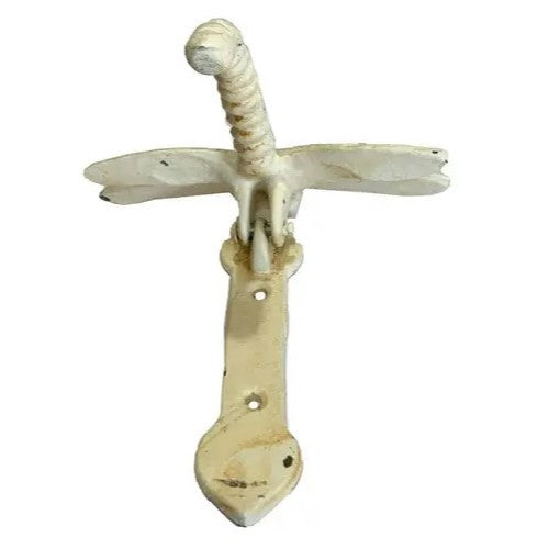 Dragonfly Cast Iron Door Knocker - Antique White
