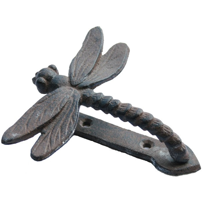 Dragonfly Cast Iron Door Knocker - Antique Rust
