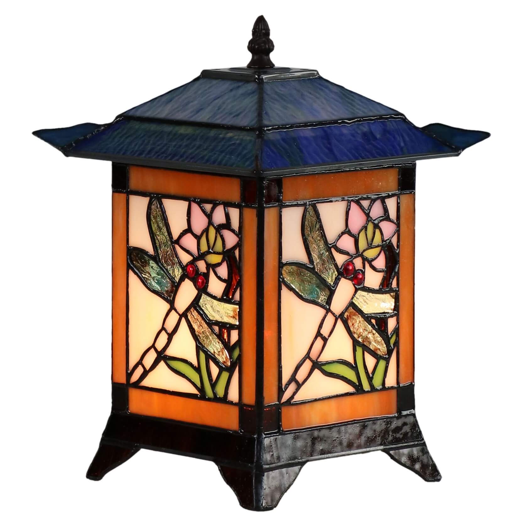 Dragonfly Tiffany Stained Glass Table Lantern