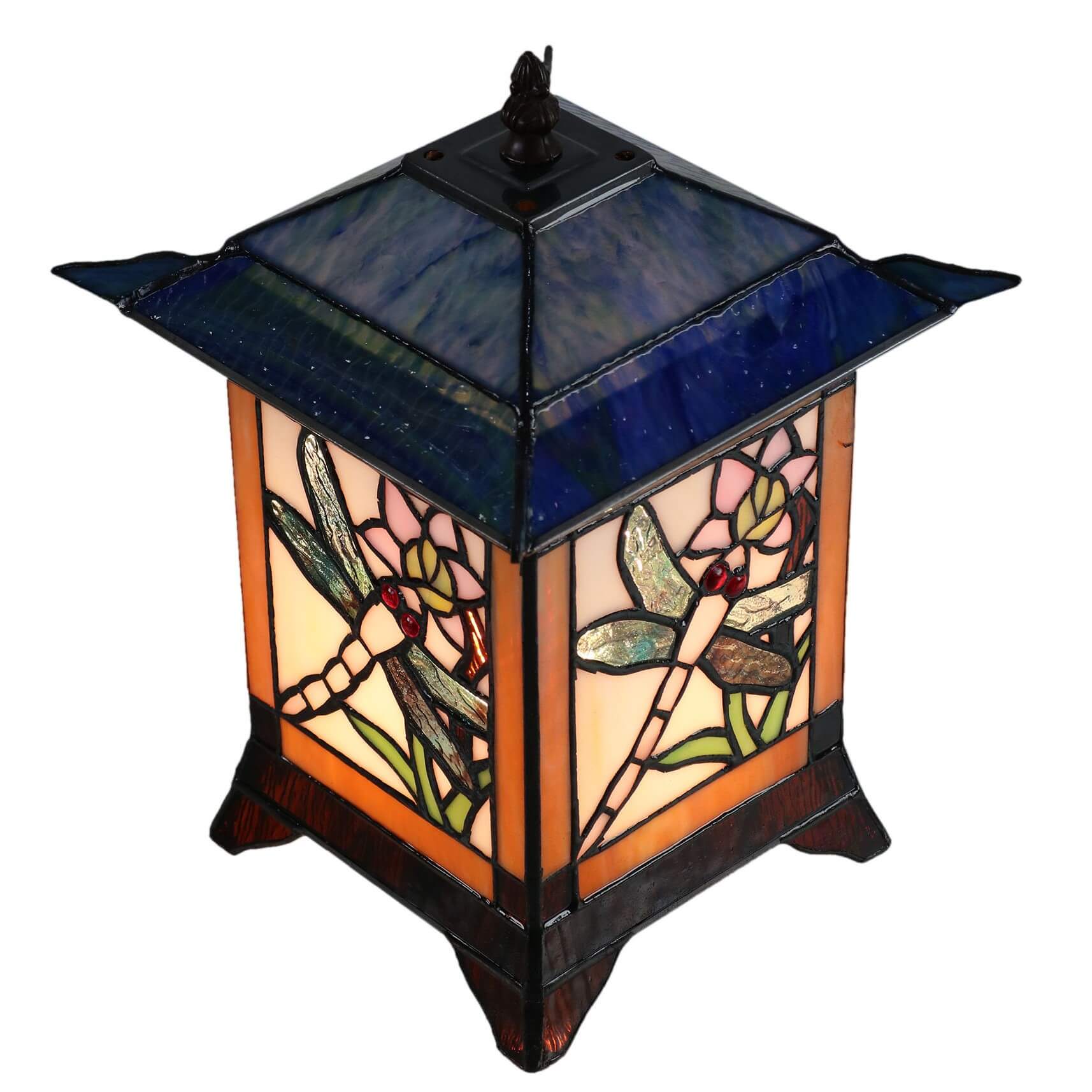 Dragonfly Tiffany Stained Glass Table Lantern