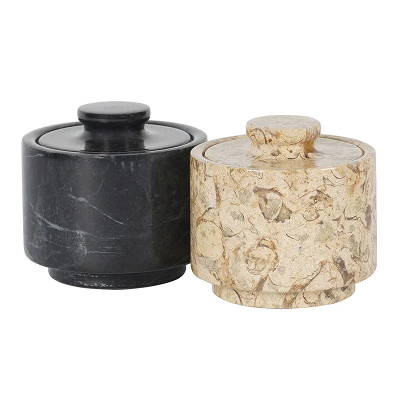 Duo-Tone Handmade Marble Spice Server - Black & Brown