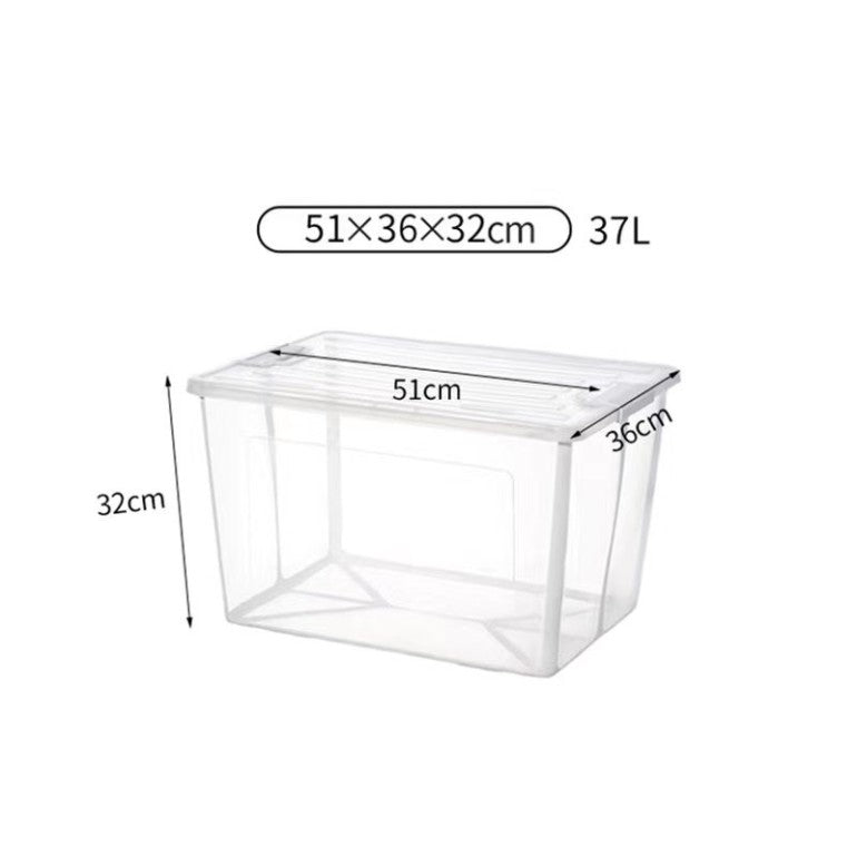Durable Clear Foldable Storage Box - 37L