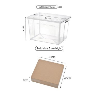 Durable Clear Foldable Storage Box - 82L