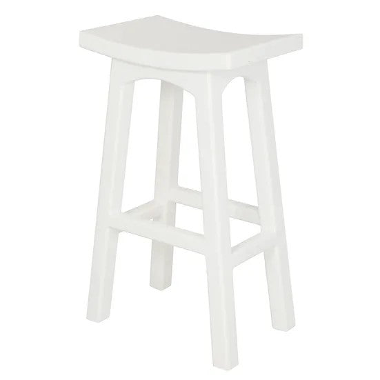 Durable Solid Timber Bar Height Stool - White