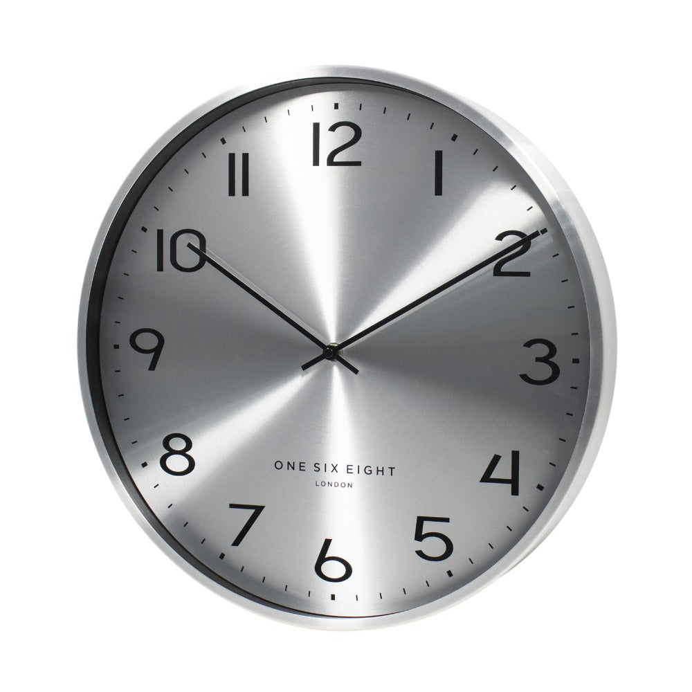 Earthly Echoes Wall Clock 40cms - Silver