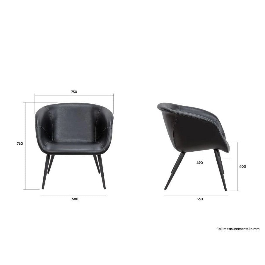 Ebony Essence Single Seater Leather Sofa (Available in 2 Colors)