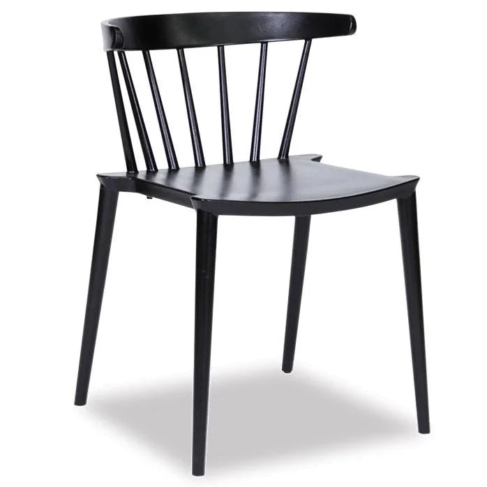 Ebony Grace Black Armless Dining Chair