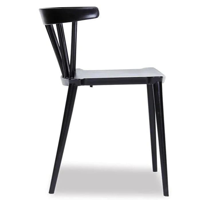 Ebony Grace Black Armless Dining Chair