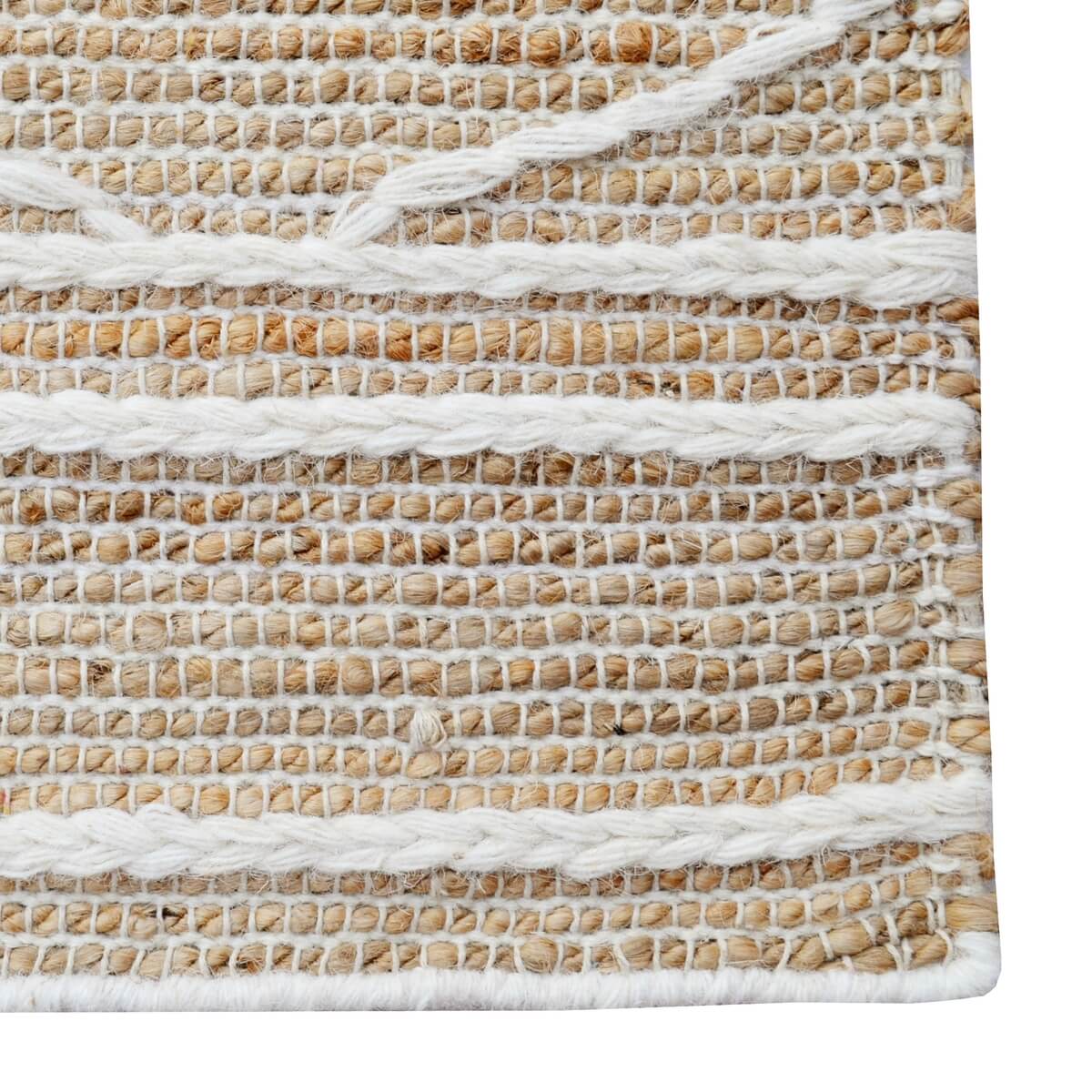 Eclectic Pattern Handmade Woollen Rug - Beige (Available in 4 Sizes)