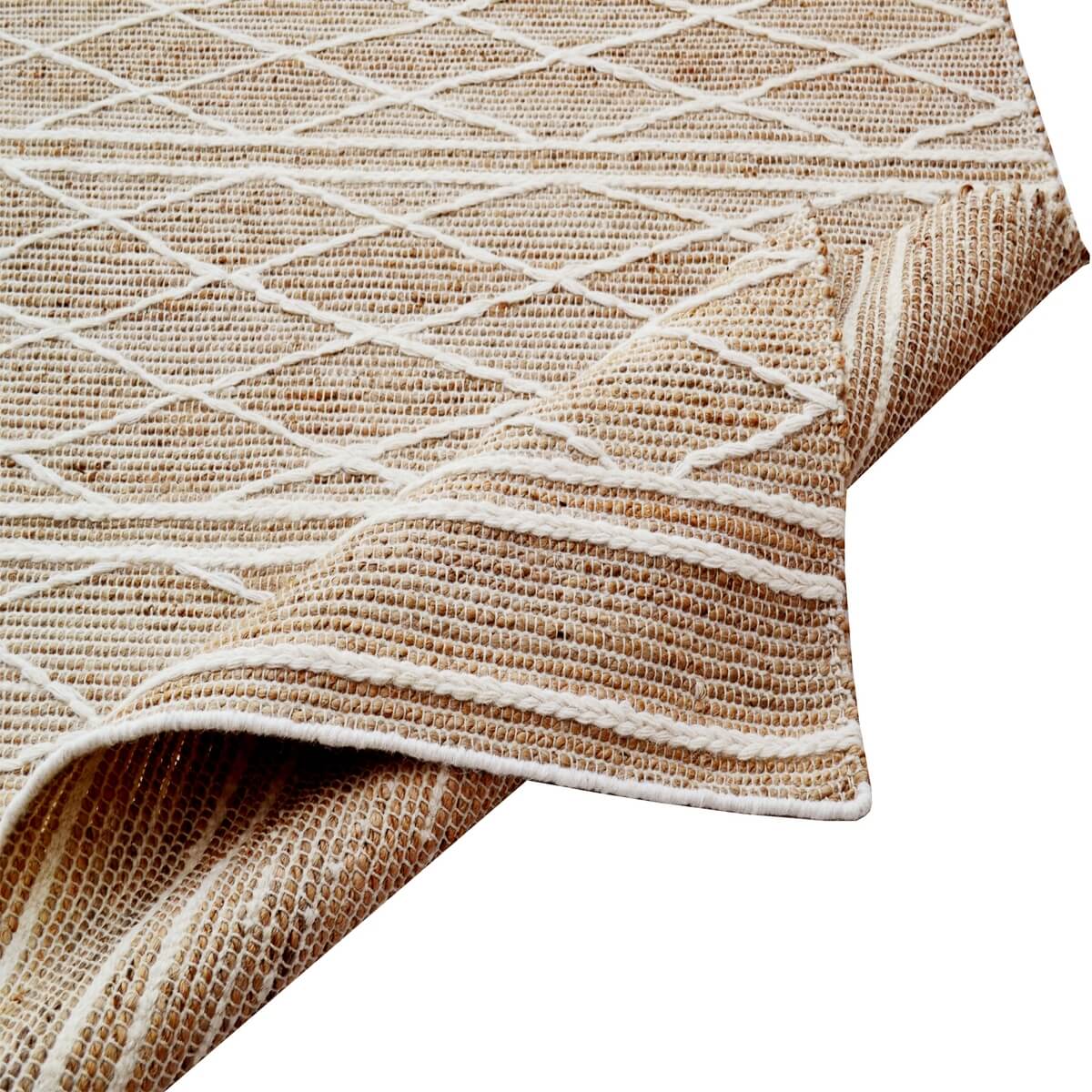 Eclectic Pattern Handmade Woollen Rug - Beige (Available in 4 Sizes)