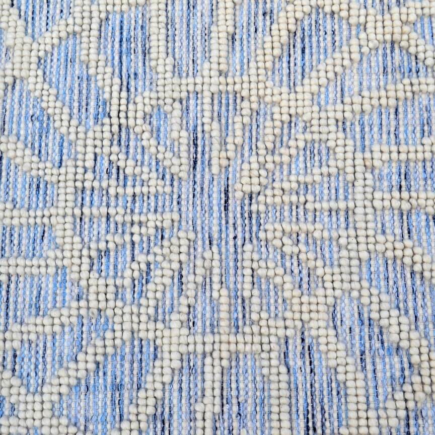 Eclectic Pattern Handmade Woollen Rug - Blue