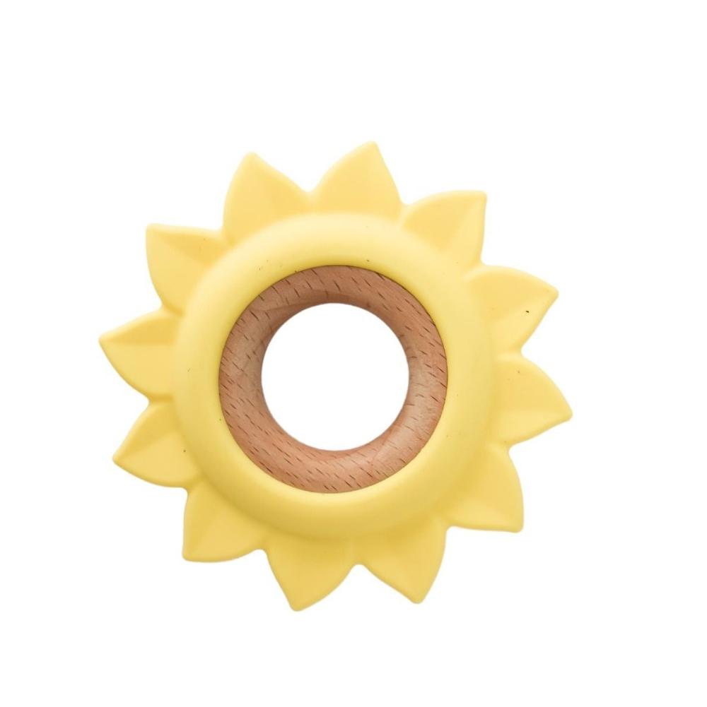 Eco-Friendly Sun Silicone Baby Teether - Yellow