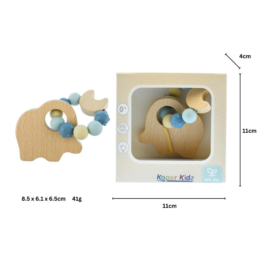 Eco Bead Elephant -Shaped Teething Toy - Blue