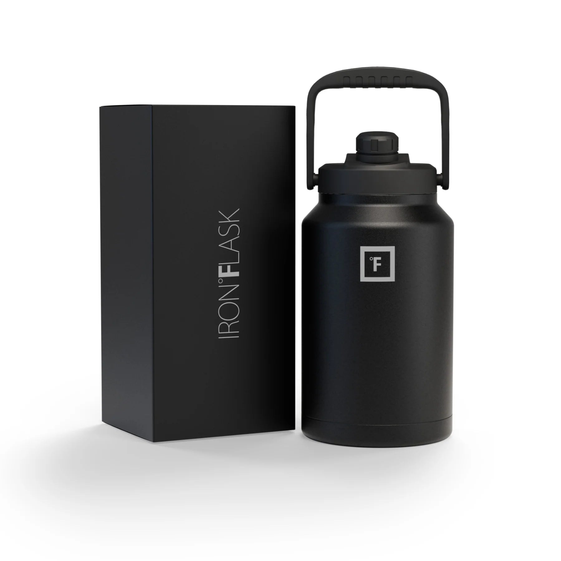 Effortless Iron Flask Bottle with Spout Lid - Black