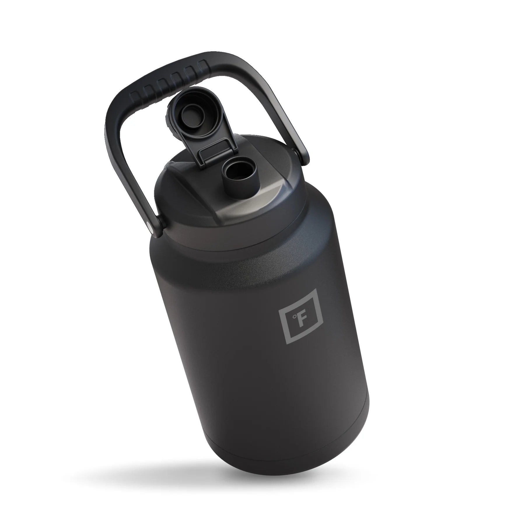 Effortless Iron Flask Bottle with Spout Lid - Black