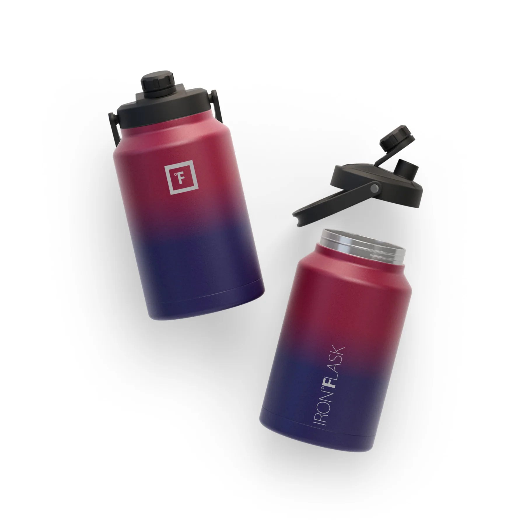 Effortless Iron Flask Bottle with Spout Lid - Dark Rainbow