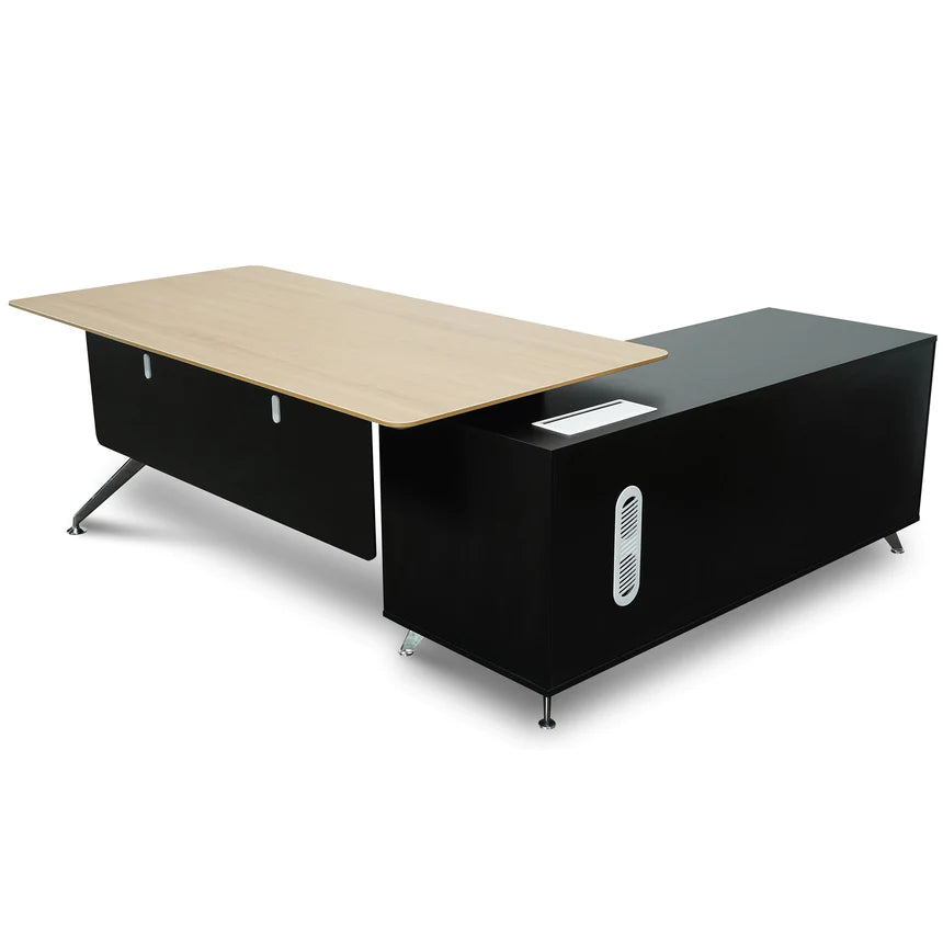 Effortless Left Return Office Desk 195cms - Natural