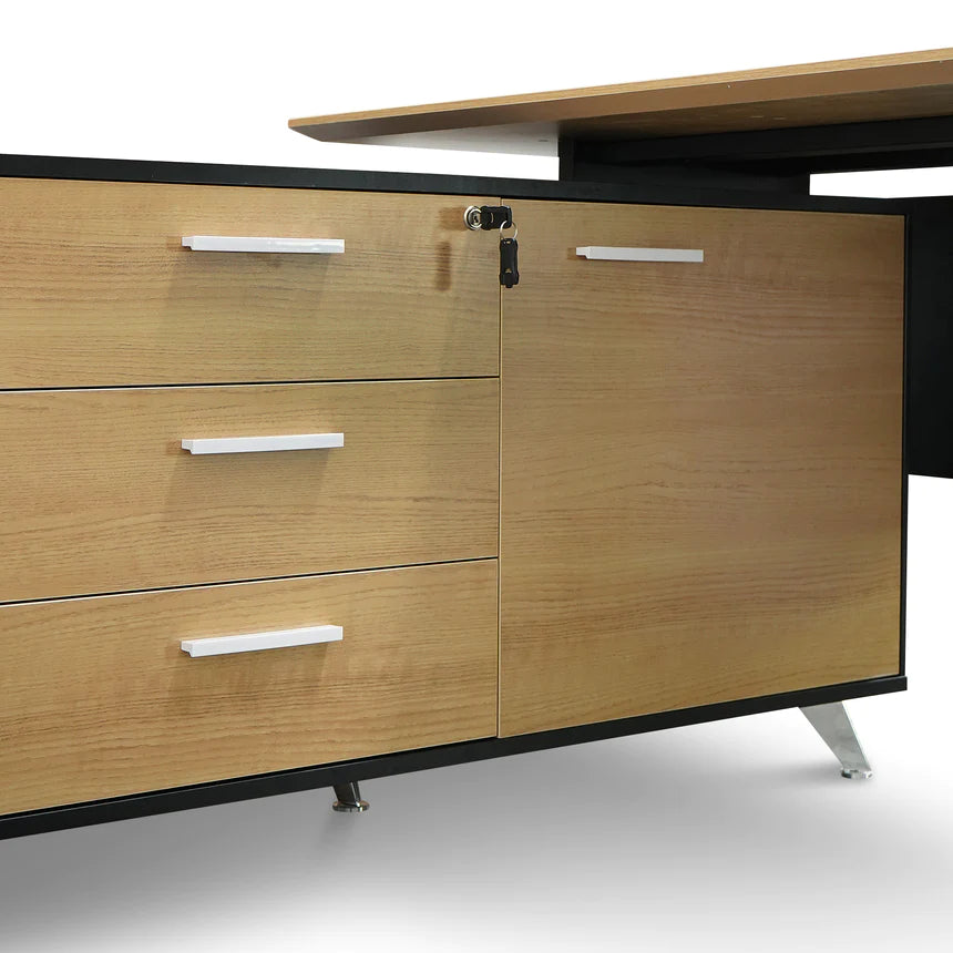 Effortless Left Return Office Desk 195cms - Natural