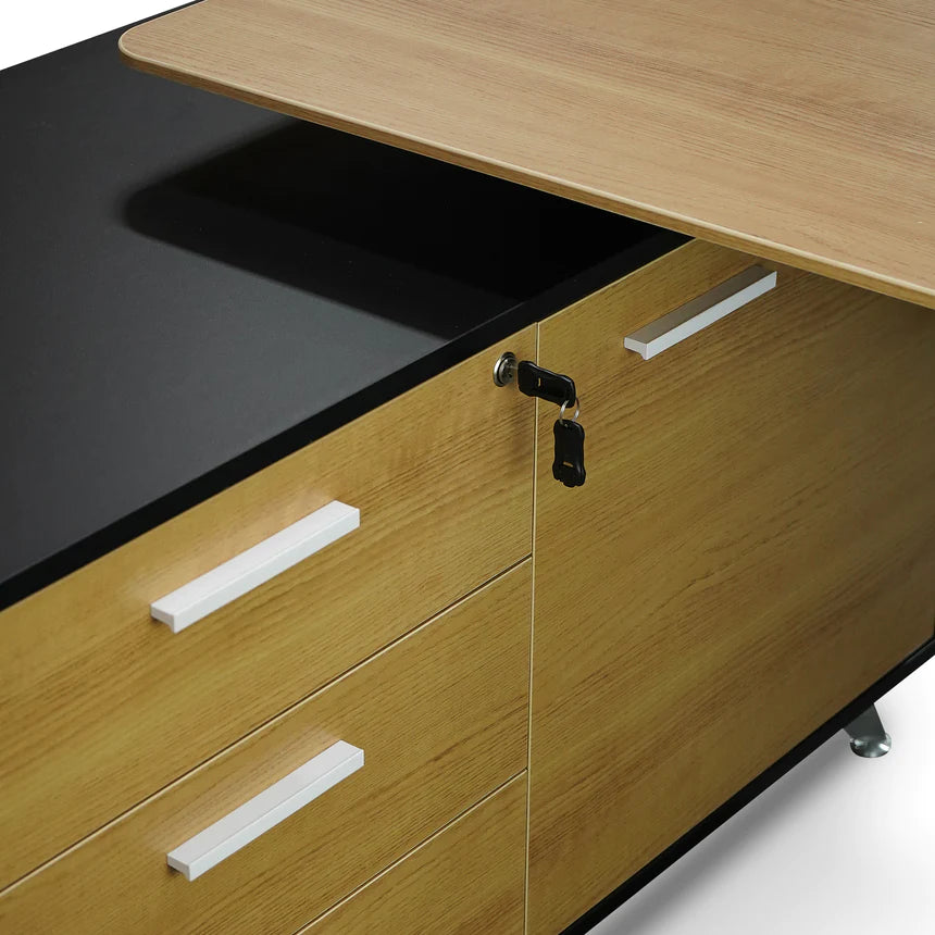 Effortless Left Return Office Desk 195cms - Natural