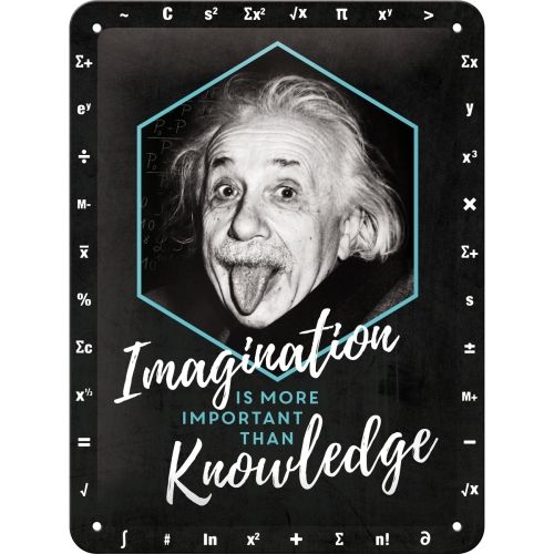 Einstein - Imagination & Knowledge - Small Sign Board 15 x 20cm