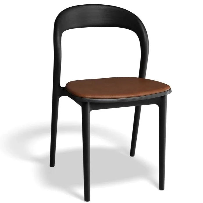 Elegant Black Oak with Pad Dining Chair (Available in 3 Colors)