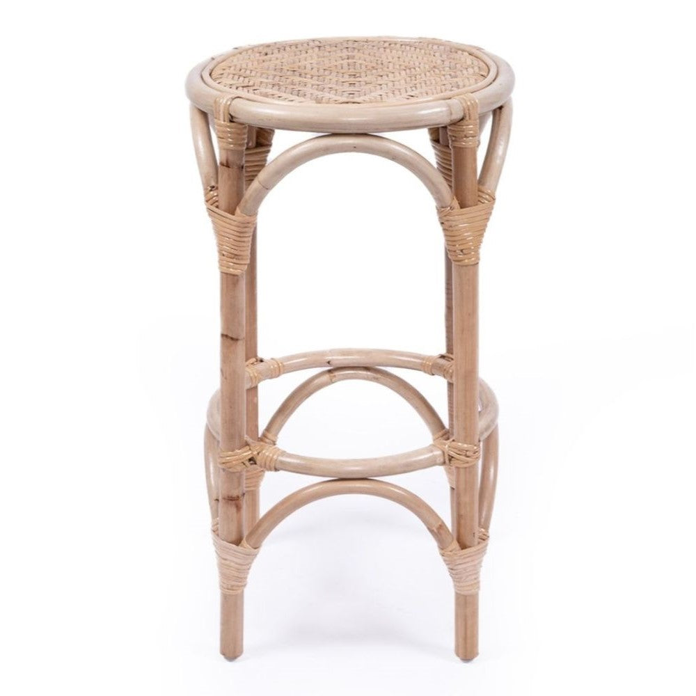Elegant Coastal Style Kitchen Island Bar Stool 66cms - Natural