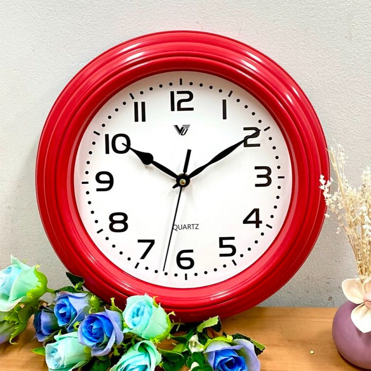 Elegant Corrugated Frame Wall Clock 30cms (Available in 3 colors)