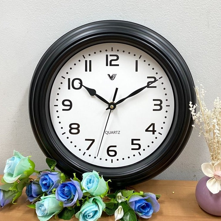 Elegant Corrugated Frame Wall Clock 30cms (Available in 3 colors)