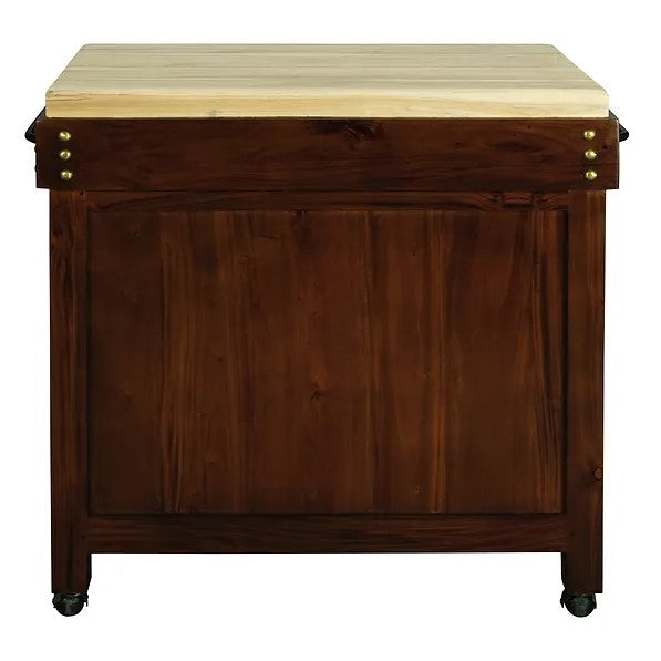 Elegant Design Heritage 2 Door 2 Drawer Butcher's Block - Brown